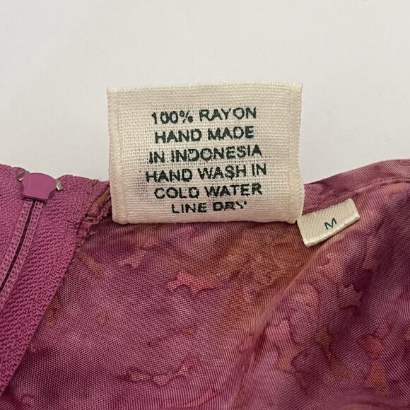 Go Fish Boho Ruffled Tiered Dress Size M Shapeless Prairie Cottage Hippie Batik - Picture 12 of 16